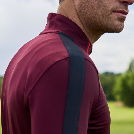 Daniel Springs 1/2 Zip Stretch Thermo Midlayer dunkelrot