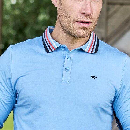 Daniel Springs Thermo Langarm Polo blau