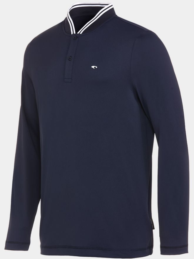 Daniel Springs Thermo Langarm Polo navy