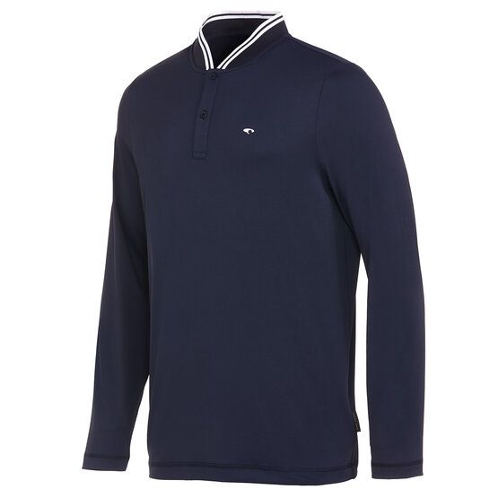 Daniel Springs  Thermal long sleeve polo navy