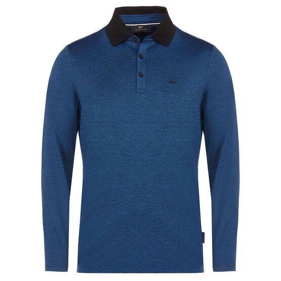 Daniel Springs  Melange thermal long sleeve polo dark blue