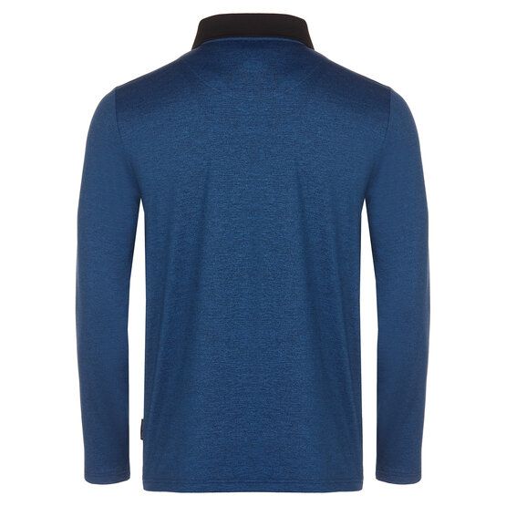 Daniel Springs  Melange thermal long sleeve polo dark blue