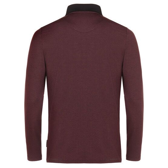 Daniel Springs  Melange thermal long sleeve polo dark red