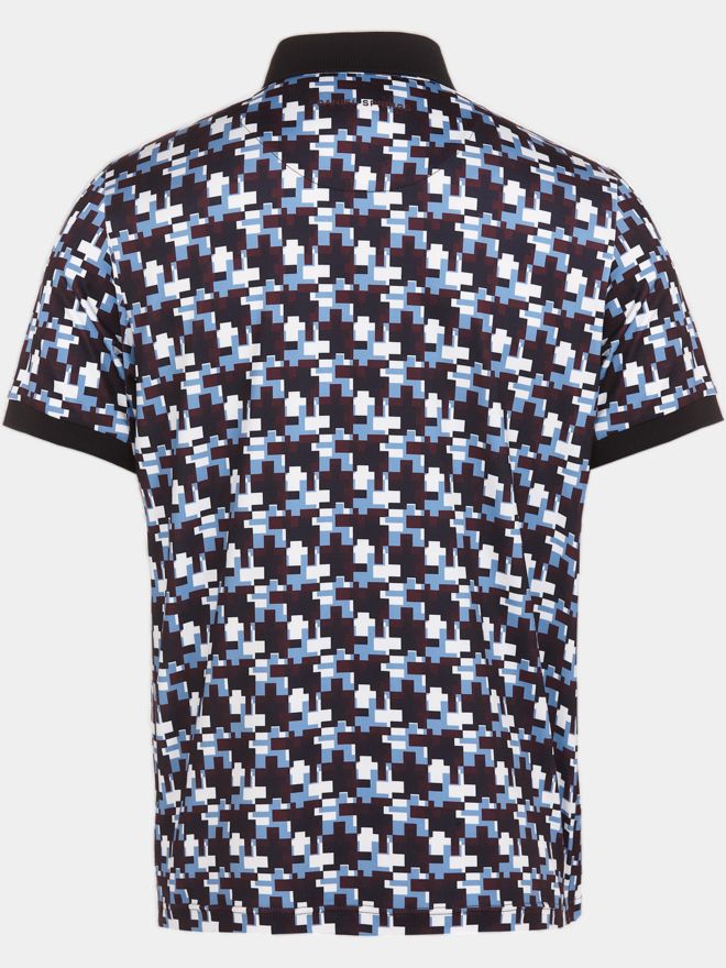 Daniel Springs Druck Halbarm Polo blau