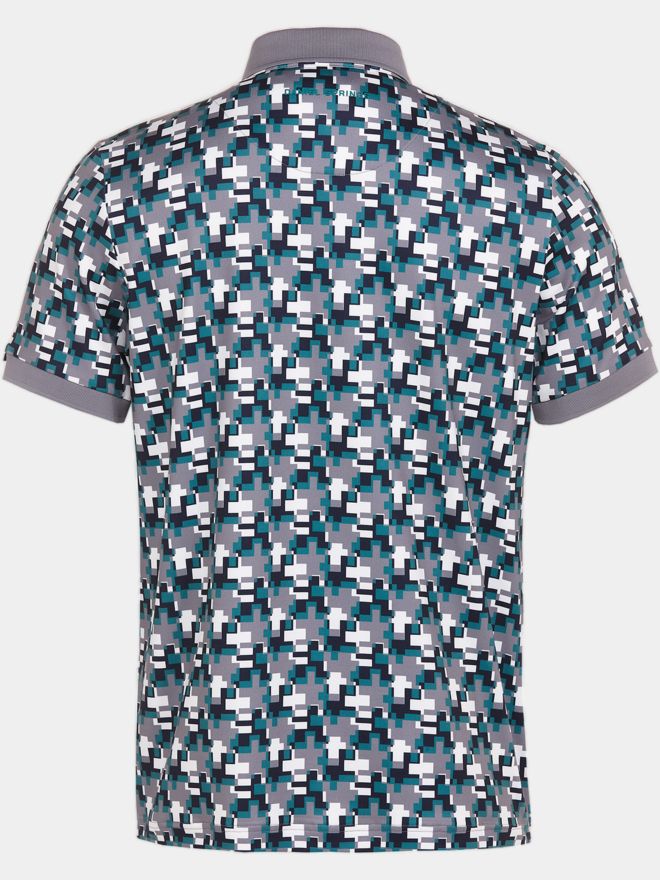 Daniel Springs Druck Halbarm Polo hellgrau