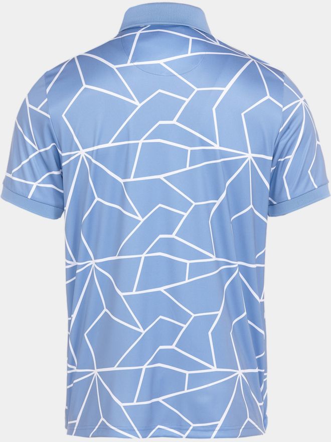 Daniel Springs Druck Halbarm Polo blau