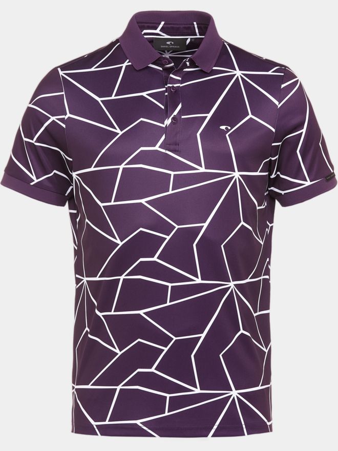 Daniel Springs Print half-sleeve polo berry