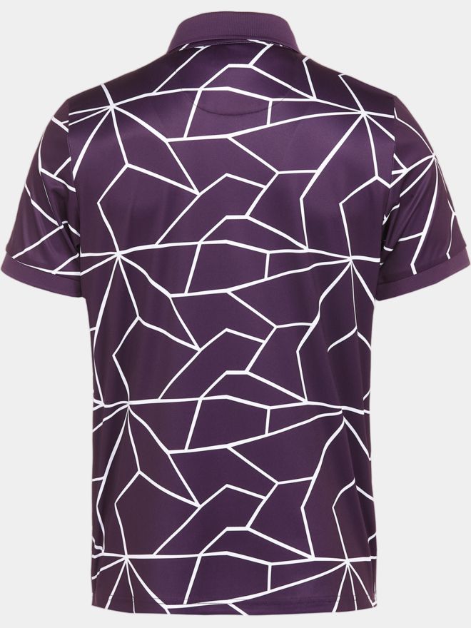 Daniel Springs Print half-sleeve polo berry