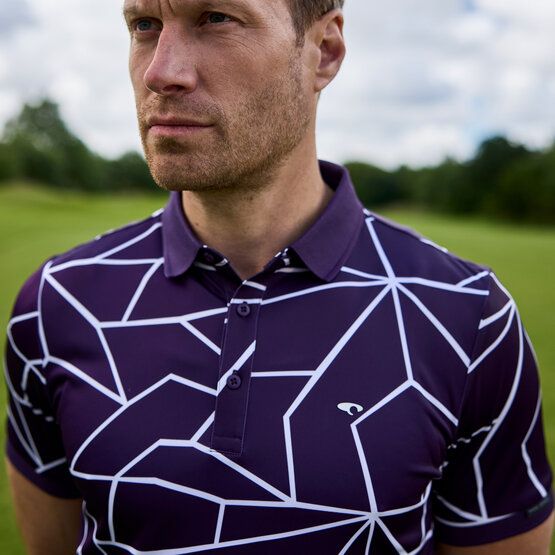 Daniel Springs  Print half-sleeve polo berry