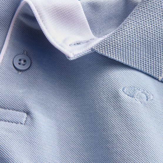 Daniel Springs 2-Tone Pique Halbarm Polo blau