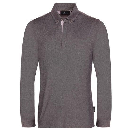 Daniel Springs  2-tone pique thermal long sleeve polo camel