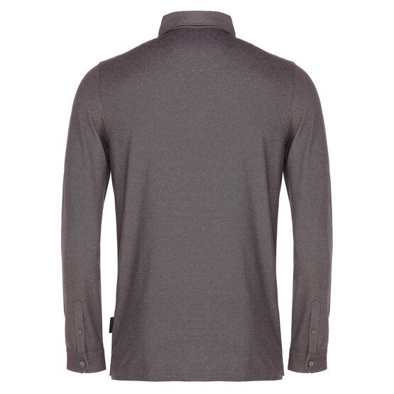 Daniel Springs  2-tone pique thermal long sleeve polo camel