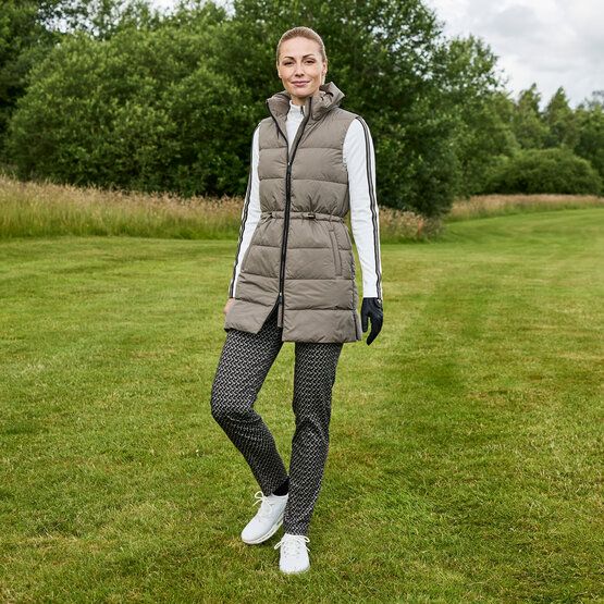 Valiente  Long quilted thermal vest taupe