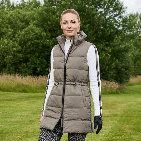 Valiente  Long quilted thermal vest taupe