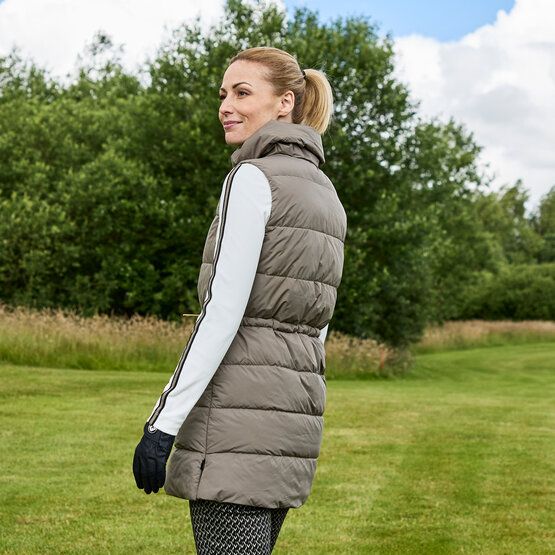 Valiente  Long quilted thermal vest taupe