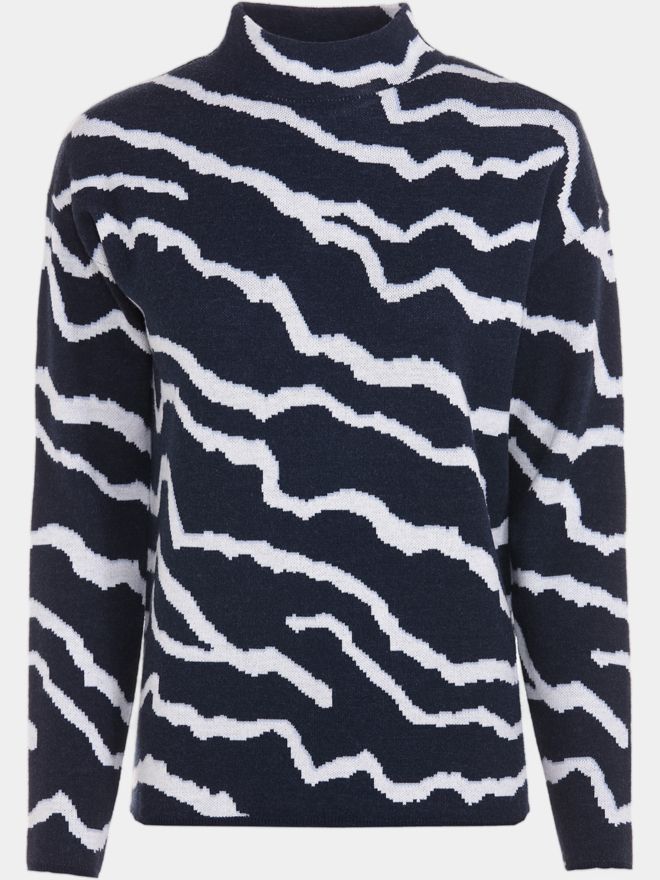 Valiente Gemustert Pullover Strick navy
