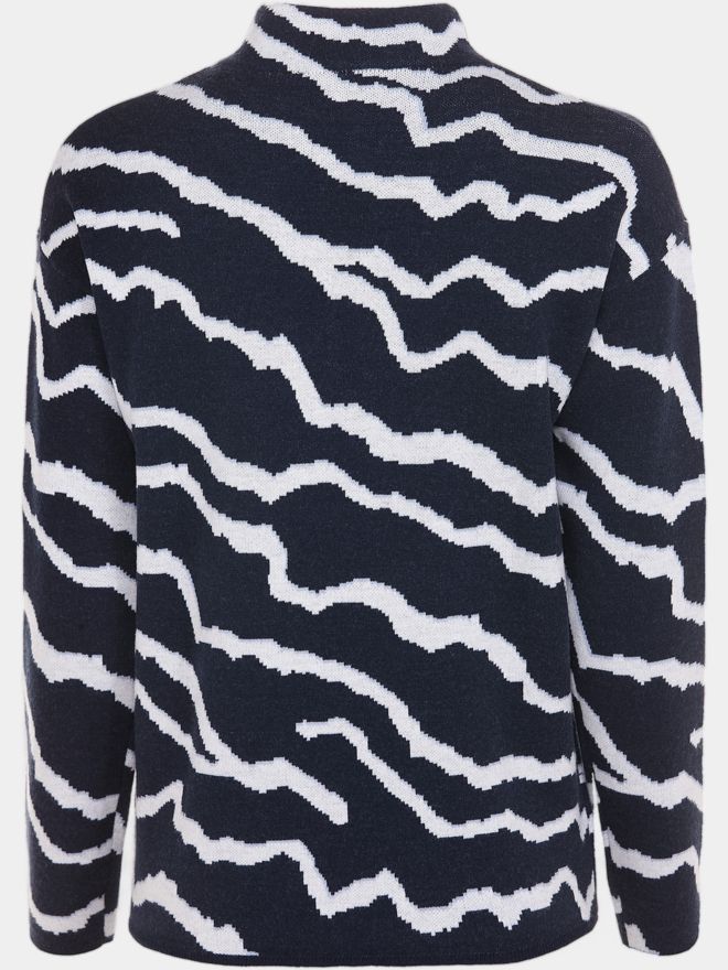 Valiente Gemustert Pullover Strick navy
