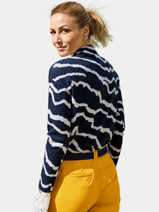 Valiente Gemustert Pullover Strick navy