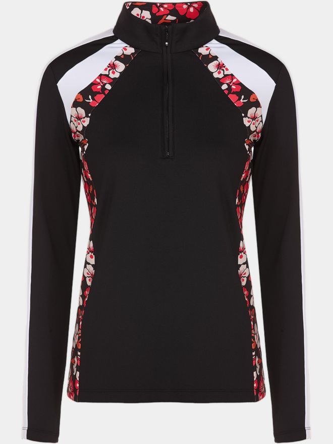 Valiente Druck 1/2 Zip Thermo Unterzieher schwarz