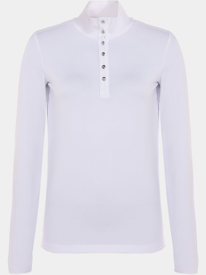 Valiente Stehkragen mit Knöpfen Thermo Unterzieher weiß