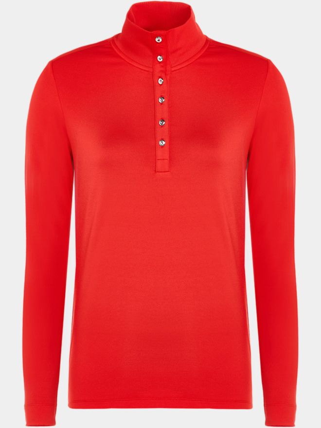 Valiente Stehkragen mit Knöpfen Thermo Unterzieher rot