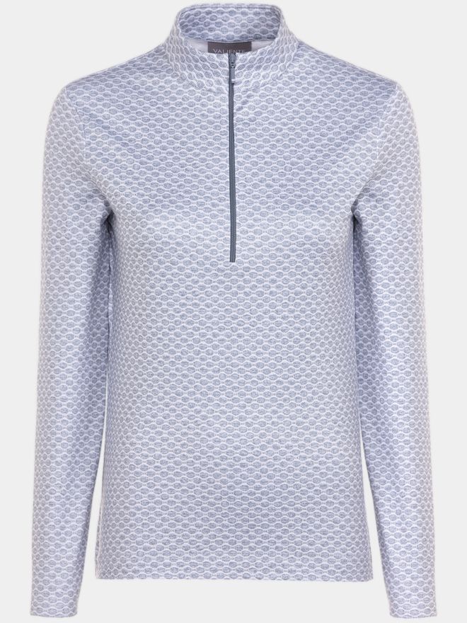 Valiente Druck 1/2 Zip Stretch Thermo Midlayer hellgrau melange