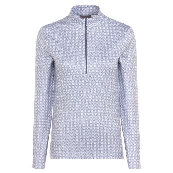 Valiente  Print 1/2 zip stretch thermal midlayer light gray melange