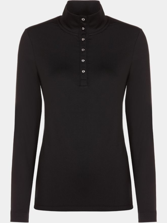 Valiente Stehkragen mit Knöpfen Thermo Unterzieher schwarz