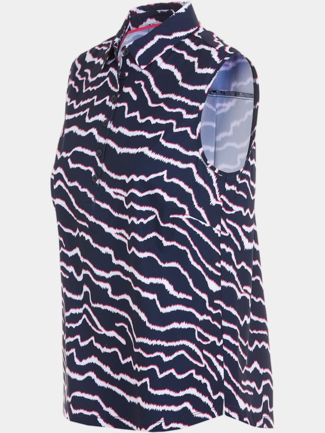 Valiente Druck Rückenfalte Ohne Arm Polo navy