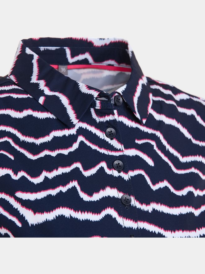 Valiente Druck Rückenfalte Ohne Arm Polo navy