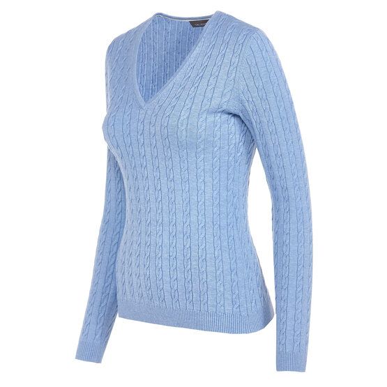 Valiente Zopf Pullover Strick hellblau