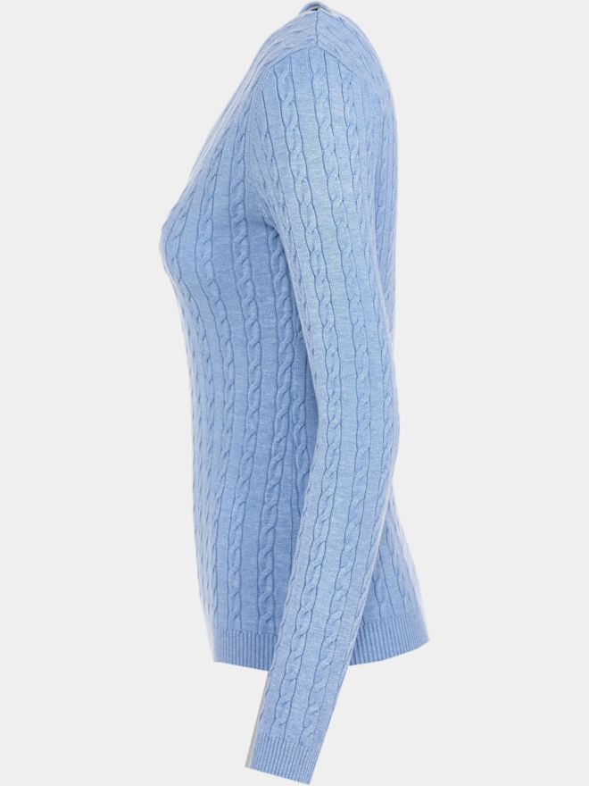 Valiente Zopf pletený svetr světle modrá