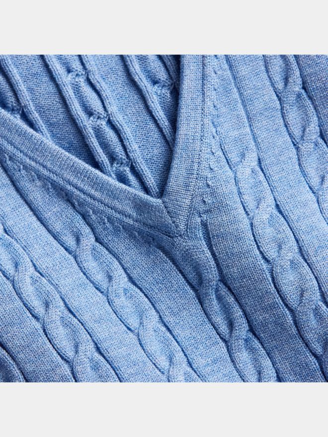 Valiente Zopf pletený svetr světle modrá