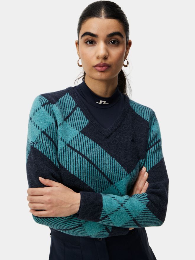 J.Lindeberg Brea Knitted V-Neck Strick Pullover mehrfarbig