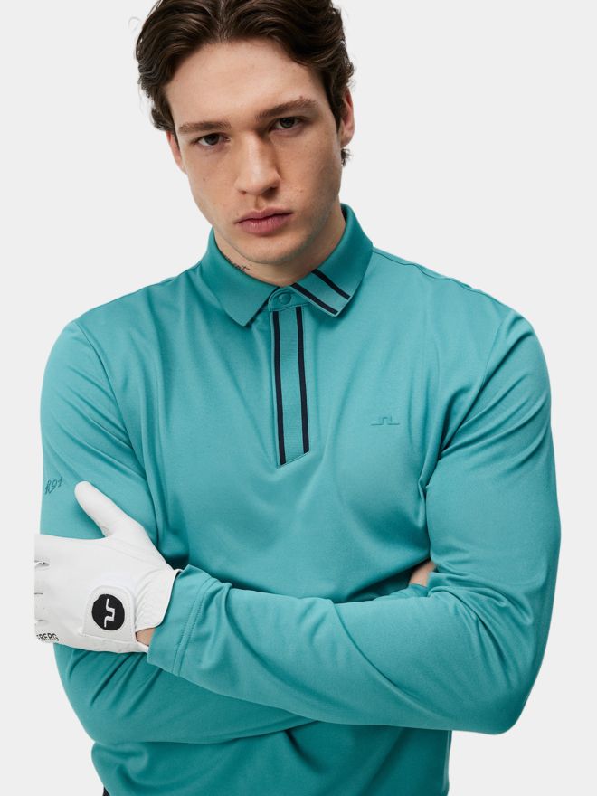 J.Lindeberg Viktor Langarm Polo grün