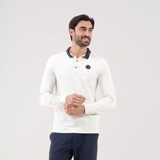 Chervo Affranto Langarm Polo offwhite