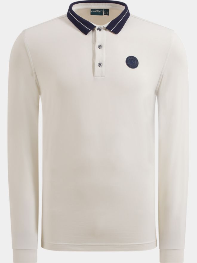 Chervo Affranto Langarm Polo offwhite