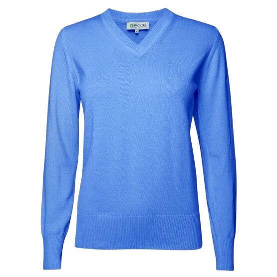 Backtee Ladies Organic Casual Strick Pullover blau