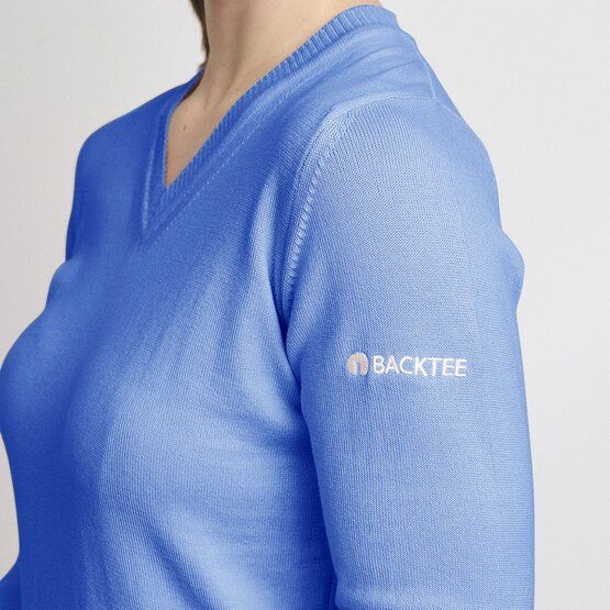 Backtee Ladies Organic Casual Strick Pullover blau