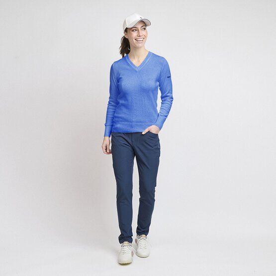 Backtee  Ladies Organic Casual Sweater Knit Sweater blue