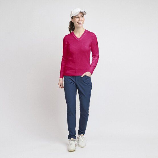 Backtee Ladies Organic Casual Strick Pullover fuchsia