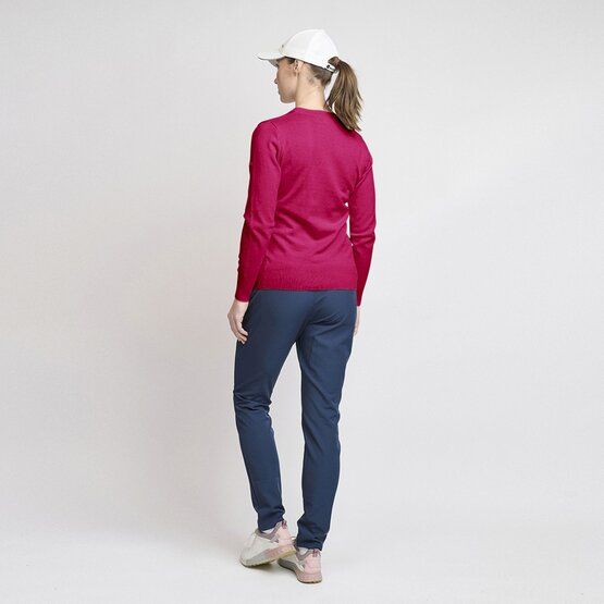 Backtee Ladies Organic Casual Strick Pullover fuchsia