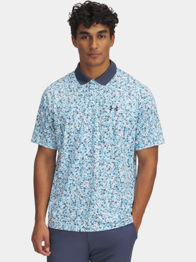 Under Armour Matchplay Pr. M Floral Halbarm Polo hellgrau