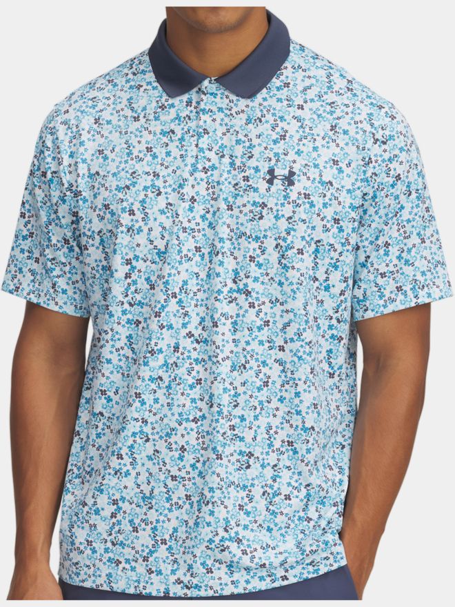 Under Armour Matchplay Pr. M Floral Halbarm Polo hellgrau