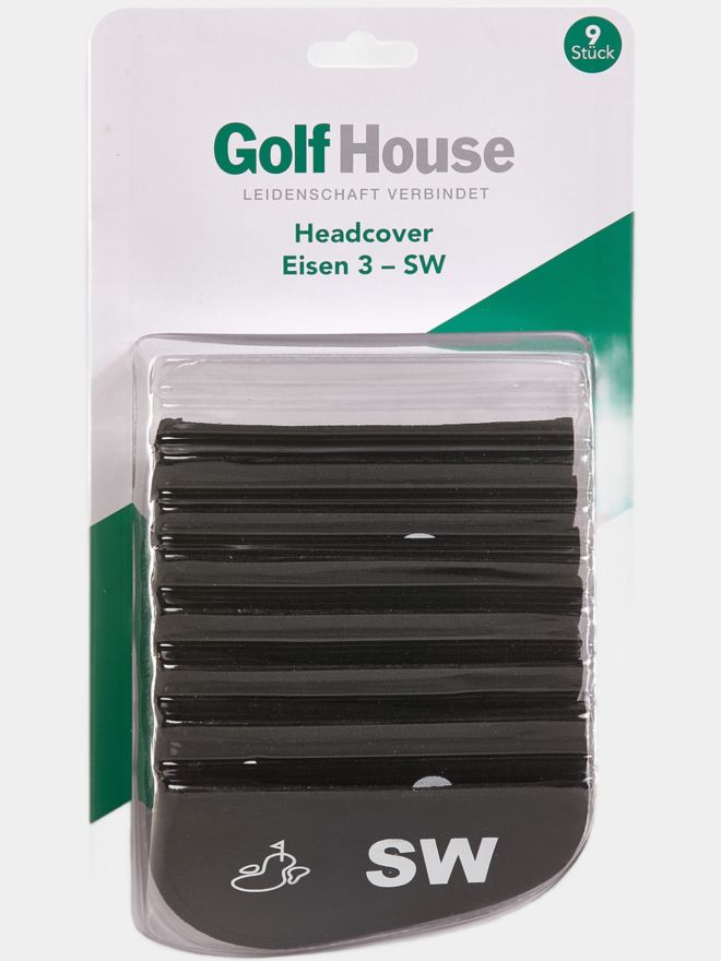 Golf House Headcover Set Eisen 3-SW schwarz