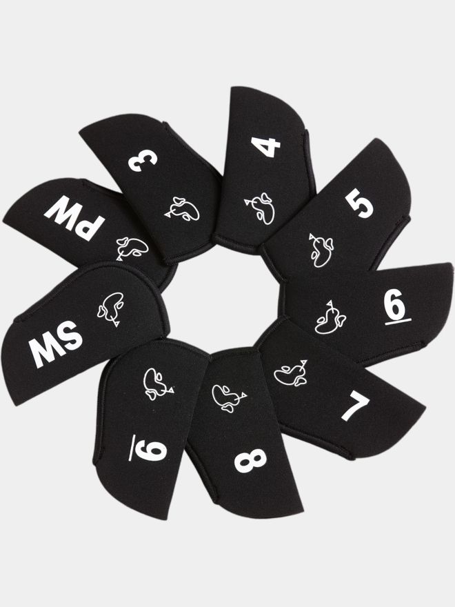 Golf House Headcover Set Eisen 3-SW schwarz