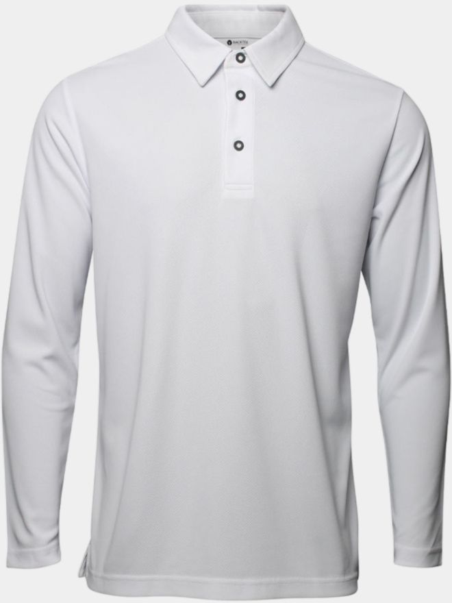 Backtee Performance long sleeve polo white