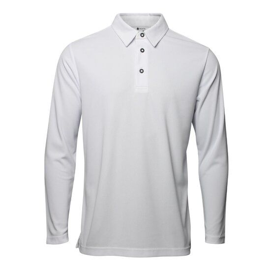 Backtee  Performance long sleeve polo white