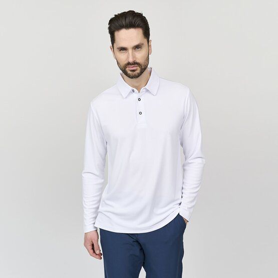 Backtee  Performance long sleeve polo white