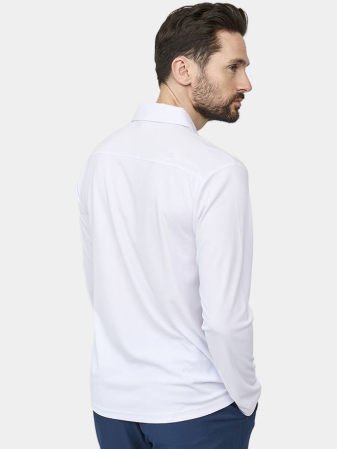Backtee Performance long sleeve polo white
